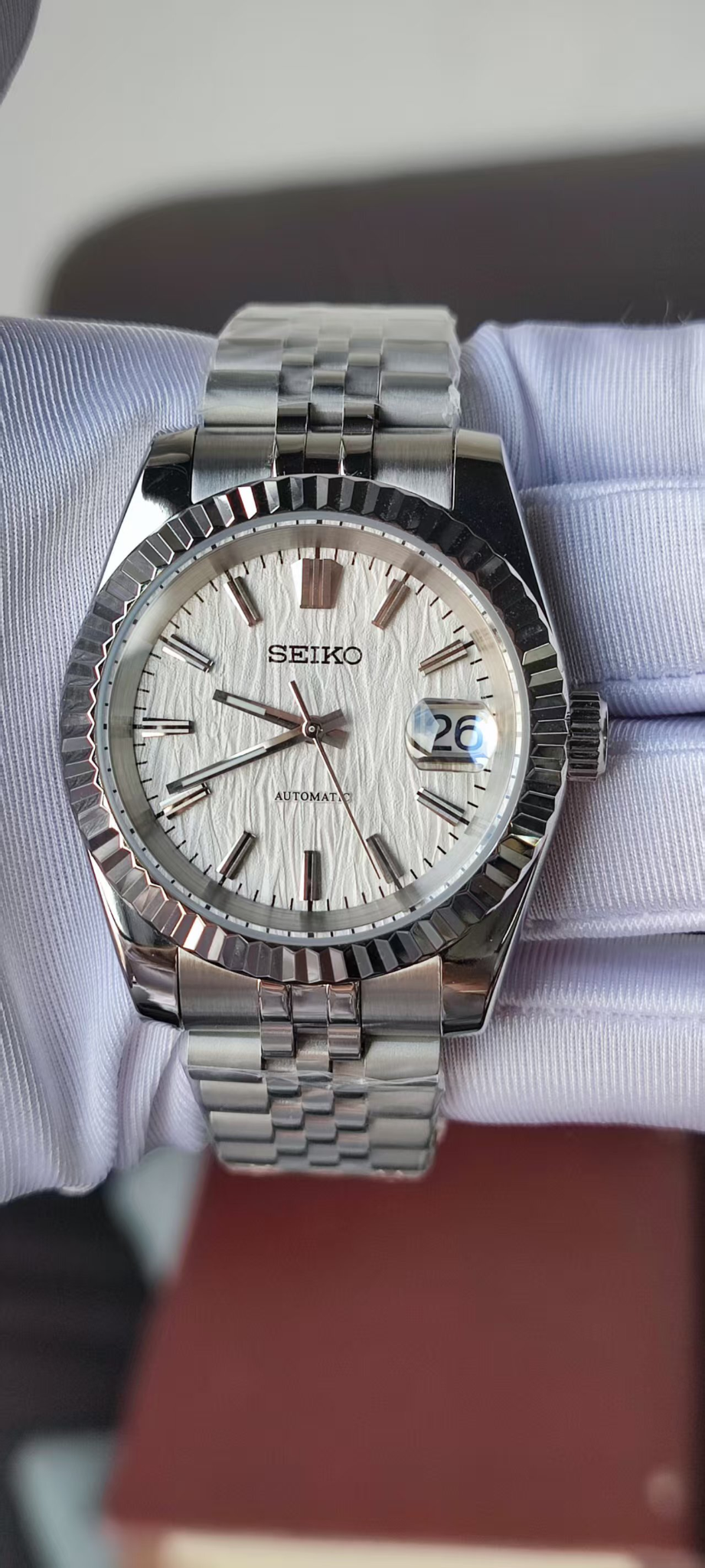 Seiko Datejust - White Textured Dial Automatic Watch